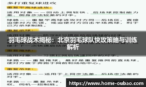 羽毛球战术揭秘：北京羽毛球队快攻策略与训练解析